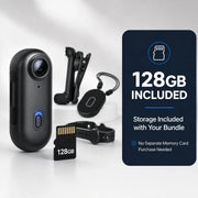 1080P Mini Wearable Action Camera with 128GB Card & Mounting Kit