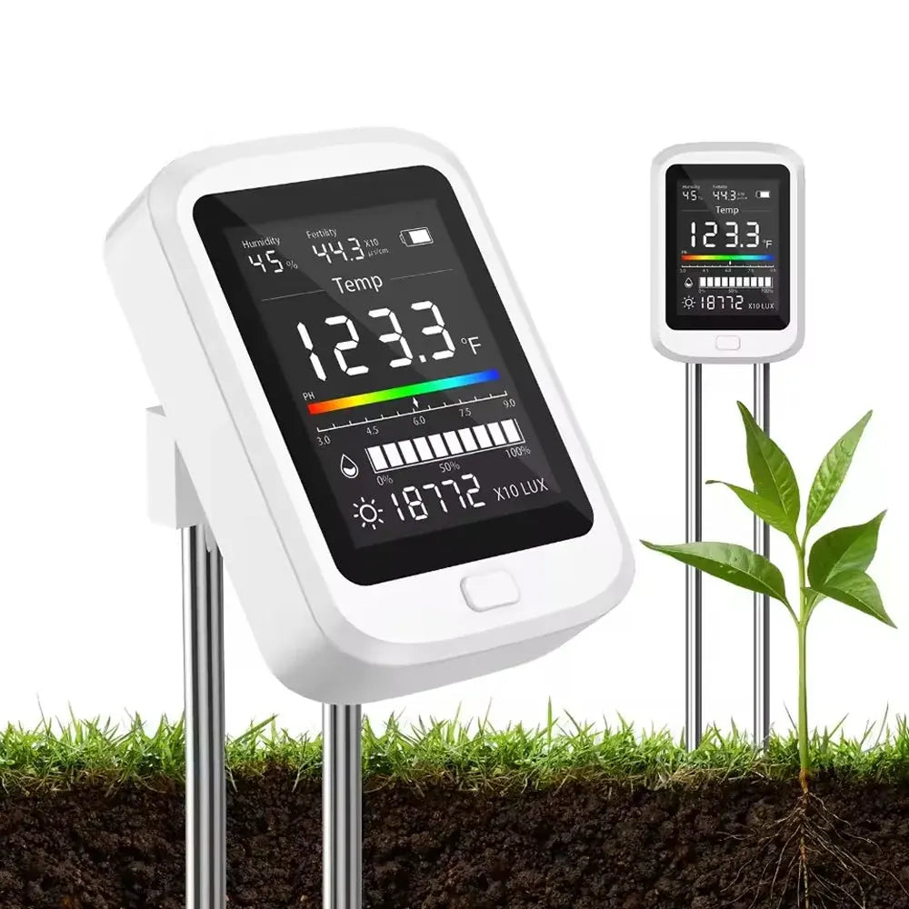 6-in-1 Digital Soil Tester – pH, Moisture, EC, Temperature & Light Meter for Lawn, Garden & Indoor Plants