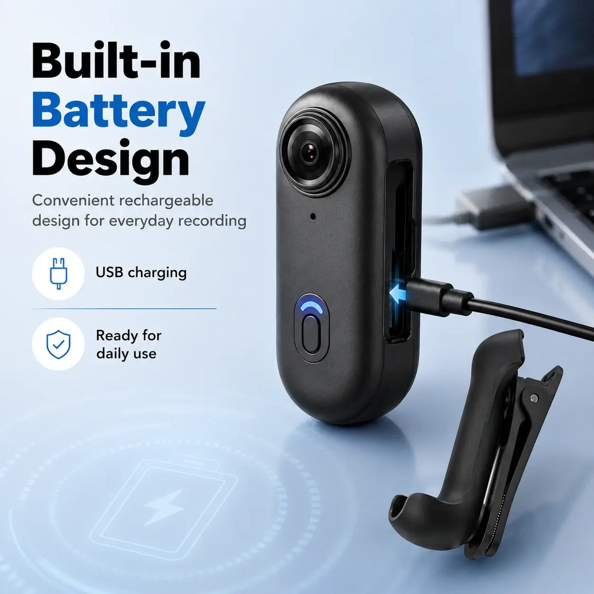 1080P Mini Wearable Action Camera with 128GB Card & Mounting Kit