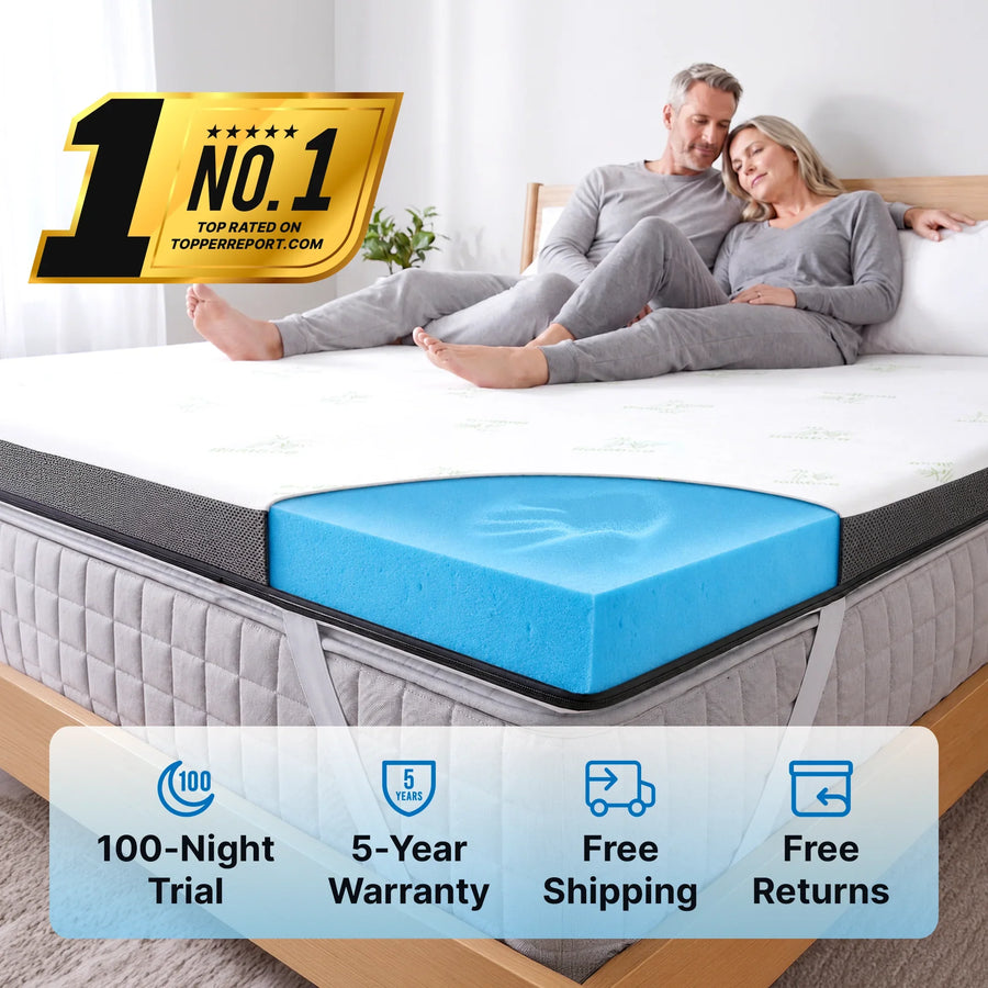 3 Inch Gel Memory Foam Mattress Topper with Cooling Bamboo Cover