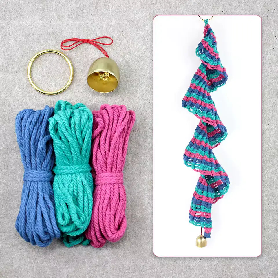 MakeEyes™ Spiral Breeze Macramé Kit – DIY Boho Wind Chime Craft Kit