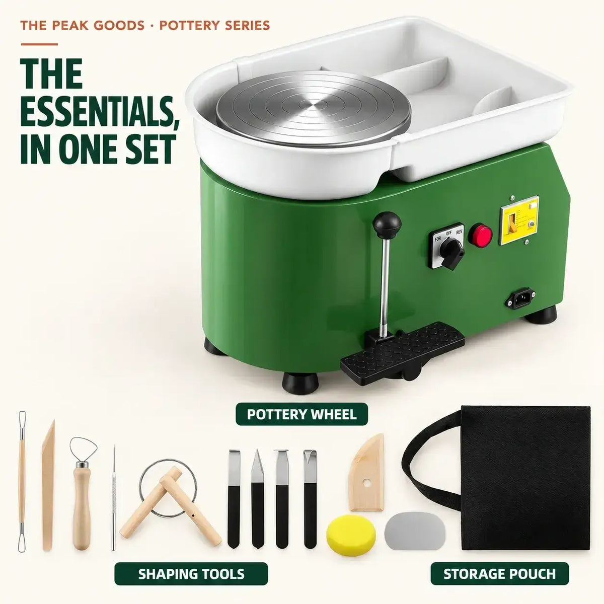 350W Electric Pottery Wheel for Adults & Beginners – 25cm Turntable with Foot Pedal