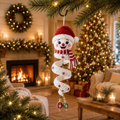 Crochet Snowman Spiral Ornament PDF Pattern – DIY Christmas Hanging Decoration Tutorial