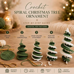 Crochet Christmas Tree PDF Pattern – DIY Holiday Decoration Digital Download Tutorial