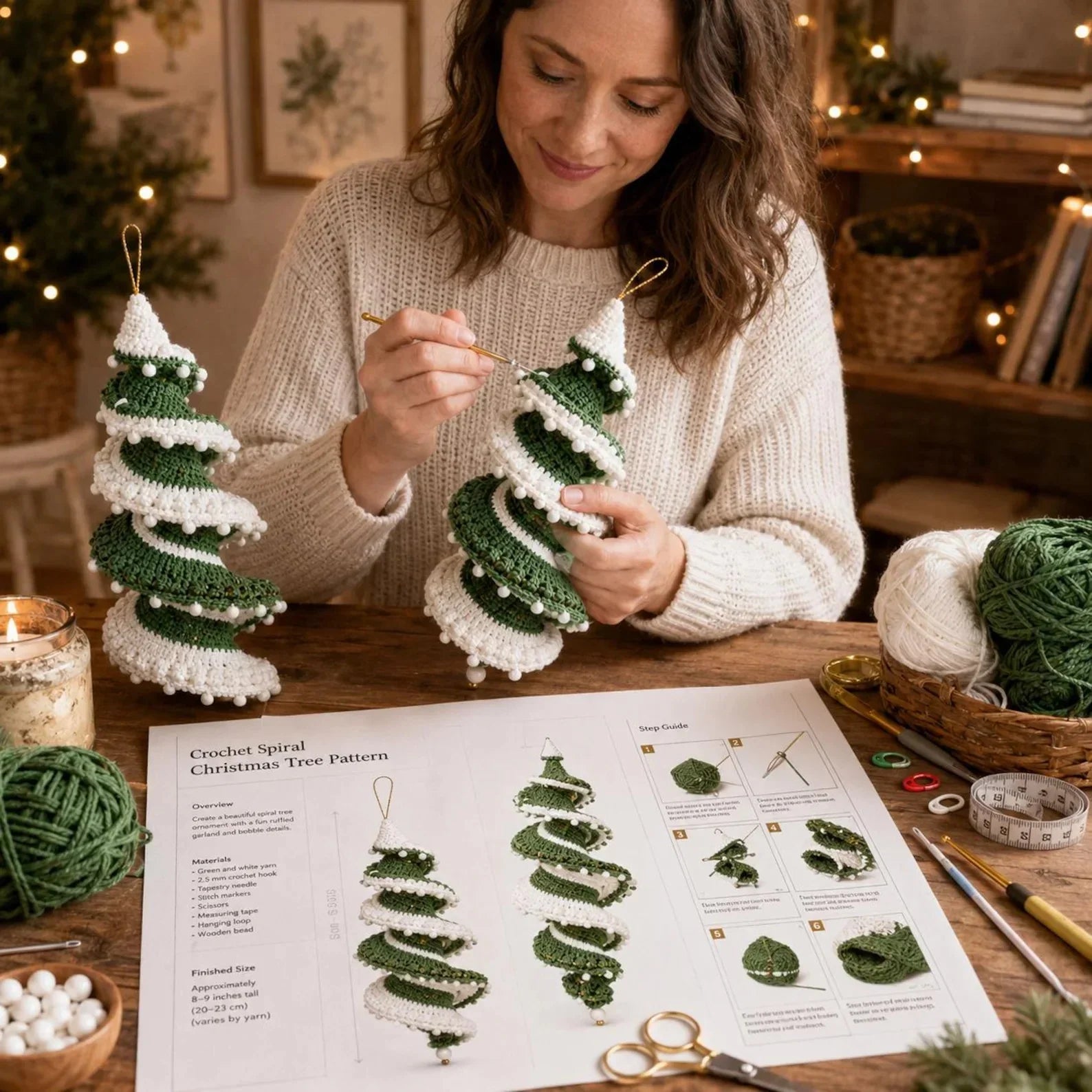 Crochet Christmas Tree PDF Pattern – DIY Holiday Decoration Digital Download Tutorial