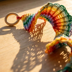 Boho Rainbow Macramé Hanging Bell – Handmade Wall Décor