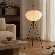 Lumora™ Japandi Rice Paper Floor Lamp – Japanese Inspired LED Paper Lantern Standing Lamp for Living Room, Bedroom & Modern Home Decor