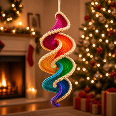 Rainbow Spiral Crochet Pattern – Hanging Wind Spinner PDF | Instant Download