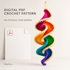 Rainbow Spiral Crochet Pattern – Hanging Wind Spinner PDF | Instant Download