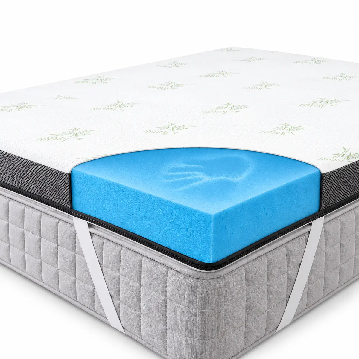 3 Inch Gel Memory Foam Mattress Topper with Cooling Bamboo Cover
