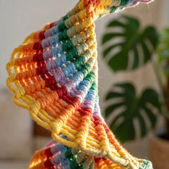 Boho Rainbow Macramé Hanging Bell – Handmade Wall Décor