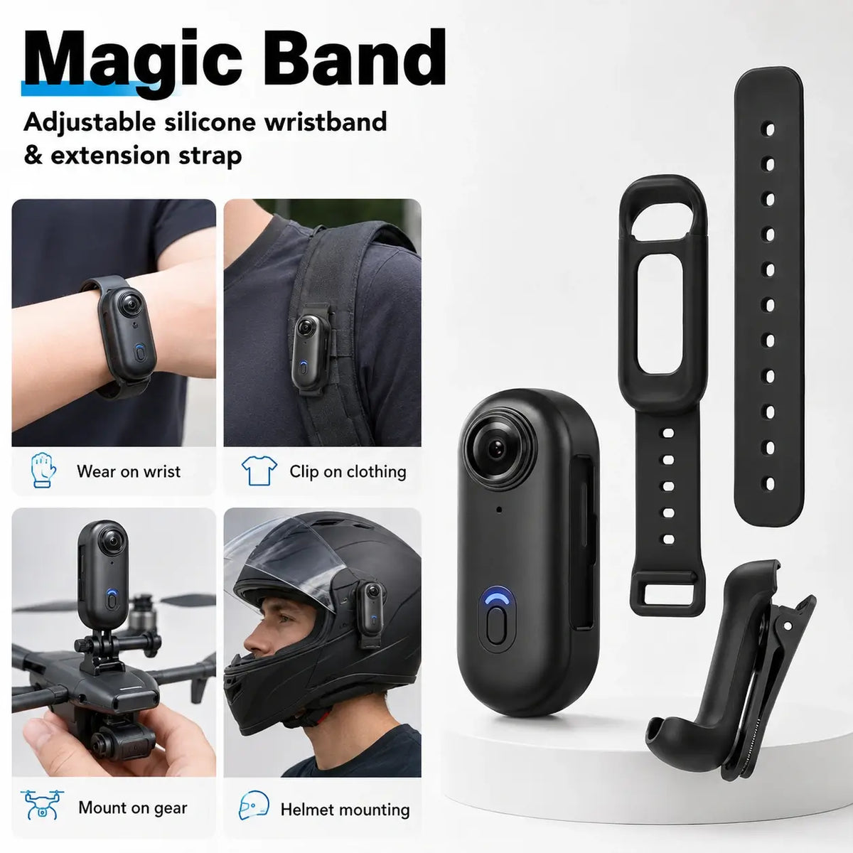 1080P Mini Wearable Action Camera with 128GB Card & Mounting Kit