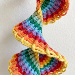Boho Rainbow Macramé Hanging Bell – Handmade Wall Décor